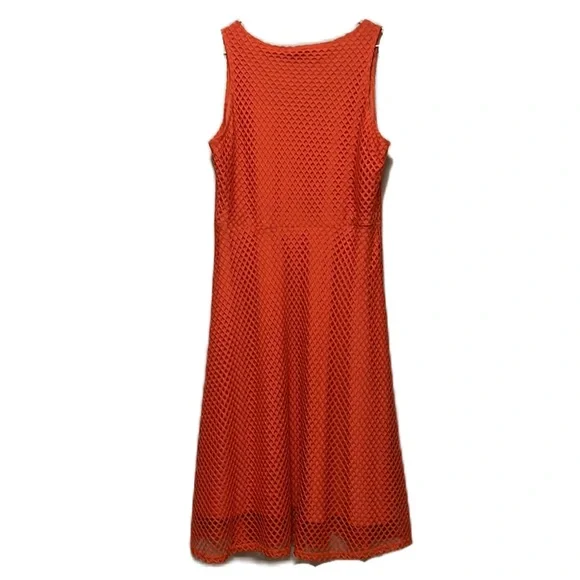 Women’s SLINKY BRAND, Knit, Beachy, Sleeveless Dress, Tangerine Orange, Medium - Picture 2 of 5